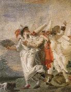 Giambattista Tiepolo Pulcinella in Love oil painting artist